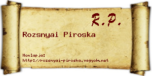 Rozsnyai Piroska névjegykártya